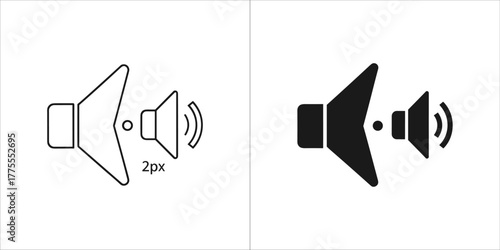 Sound speaker icon, vector illustration, volume control