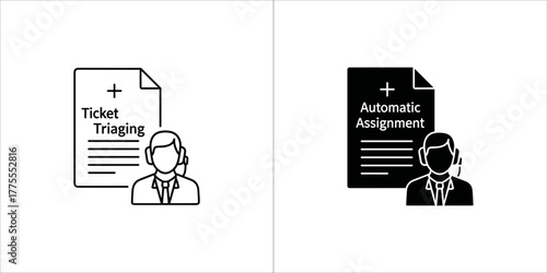 Automatic assignment icon, ticket triage support
