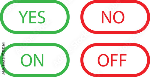 On and Off toggle switch modern button symbol vector illustration Silhouette on white background