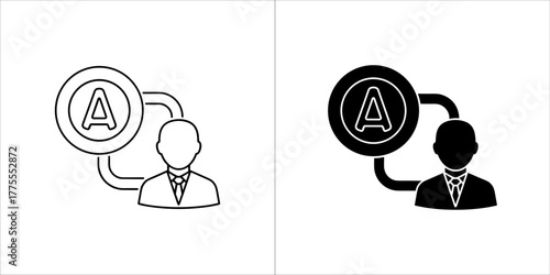 A or b testing icon for graphic design use