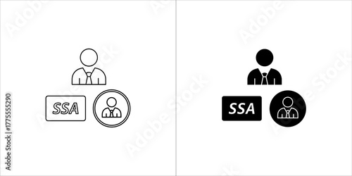 Social security administration ssa icon with person and ssa text
