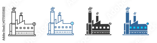 Fatory icon set multiple style collection