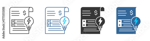 Cost icon set multiple style collection