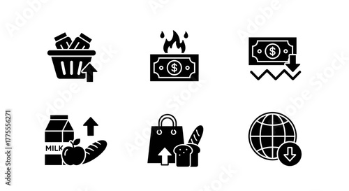 Illustrating rising prices, inflation, and global economic trends impacting everyday goods and finances