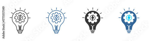 Electricity managementicon set multiple style collection