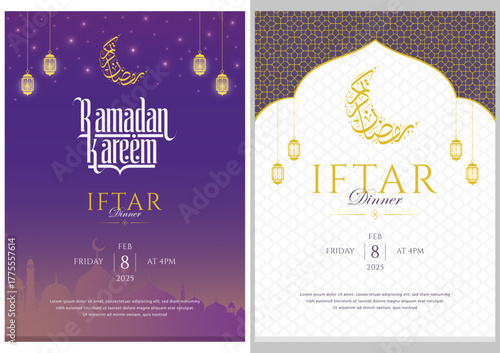 Festival Islamic greeting card design for Eid celebration and Ramadan Kareem. Traditional religion background for Zakat, iftar party, events, Social media posts, hero banners, Website headers, posters