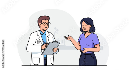 Doctor consulting with a patient in a medical examination setting for healthcare support