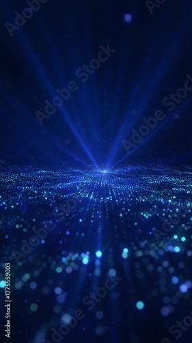 青のキラキラの光の背景