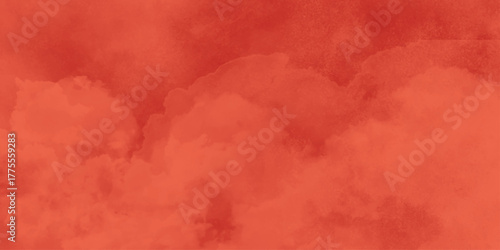 Abstract Watercolor red grunge background painting. Old vintage grunge pattern distressed bright red paper. Expressive abstract painting showcasing a vivid fiery red color palette with smoky undertone