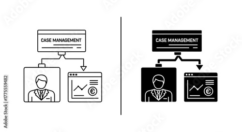 Case management workflow diagram, illustrating process flow and user interaction