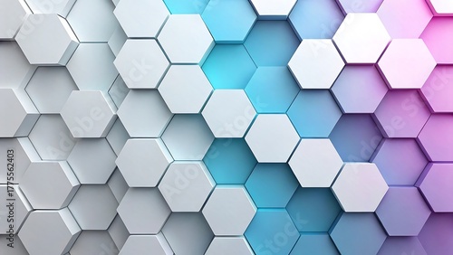 Abstract Hexagon Pattern with Gradual Color Transition
