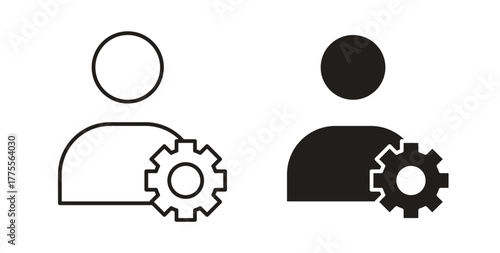 Account settings icon simple vectors in black, suitable for projects