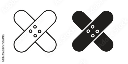 Band aid icon simple vectors in black, suitable for projects