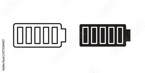 Battery icon simple vectors in black, suitable for projects