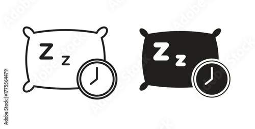 Bedtime icon simple vectors in black, suitable for projects