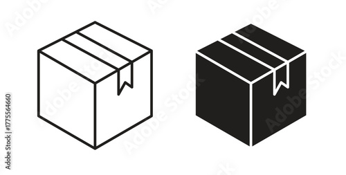 Box icon simple vectors in black, suitable for projects