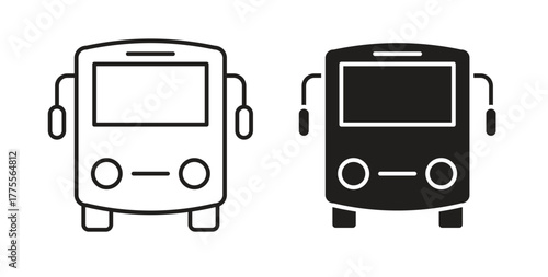 Bus icon simple vectors in black, suitable for projects