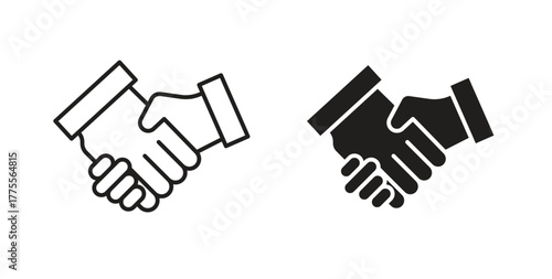 Business deal icon simple vectors in black, suitable for projects