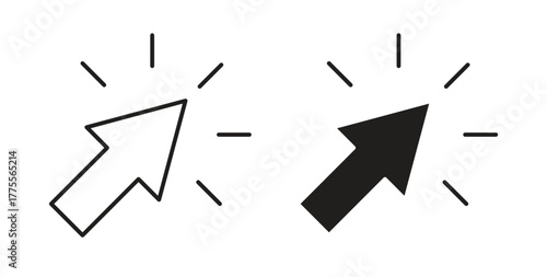 Click icon simple vectors in black, suitable for projects