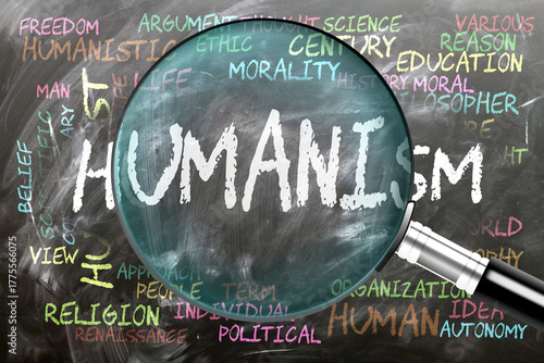 Foto Humanism being studied, examined - under close inspection