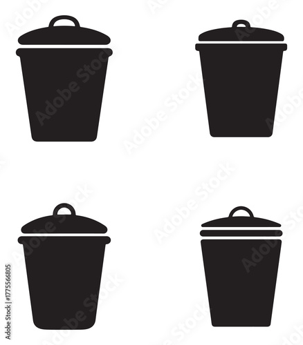 Compost bin icon for cafes and restaurants in a clean silhouette style
