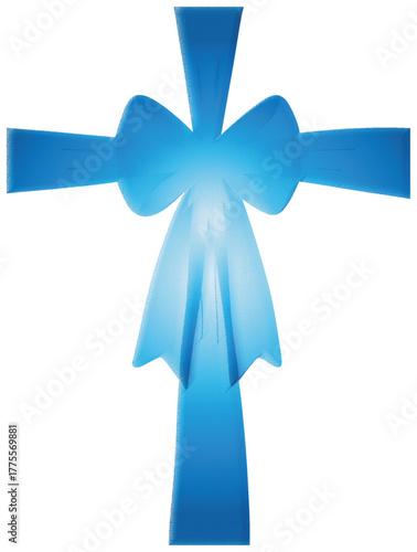 Blue Texture Bow