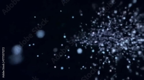 Abstract Cosmic Dust Particles Floating in Deep Space Nebula.