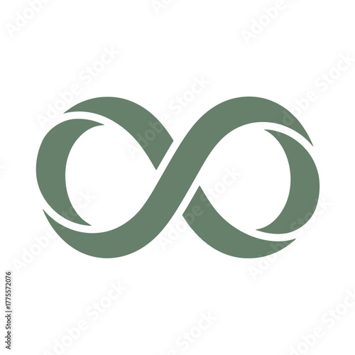 Green infinity symbol graphic on white background loop endless