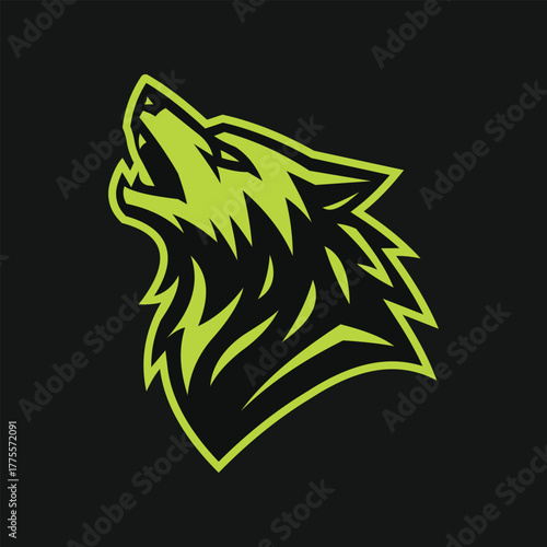 Wolf howling illustration design