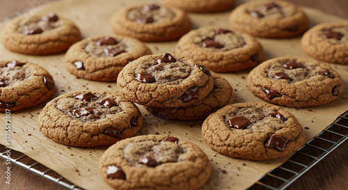 Wallpaper Mural Fresh Chocolate Chip Cookies on a Baking Sheet Torontodigital.ca