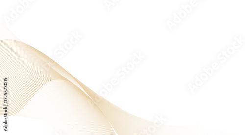 A delicate composition features curving golden lines gracefully flowing against a clean white backdrop, creating a sense of ethereal beauty and subtle movement