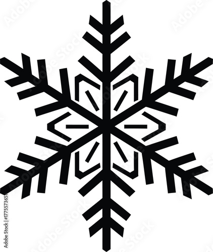 Stylized geometric snowflake vector illustration, perfect for winter themes and design