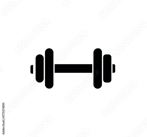 Dumbbell vector on white background. Dumbbell silhouette vector flat illustration design.