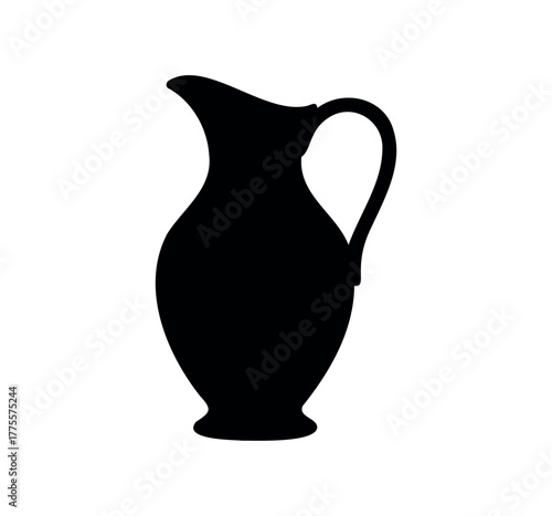 Vector vase on white background. Vase silhouette vector flat illustration design.
