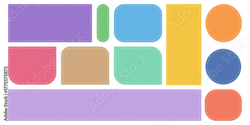 Set of quote frames. Colourful speech bubbles. Empty text field. Flat  design.Vector.