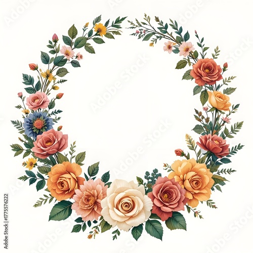 Beautiful Wreath of Fresh Roses.