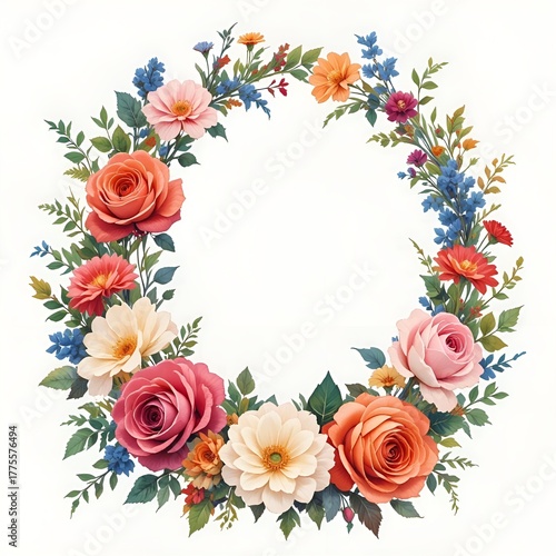 Beautiful Wreath of Fresh Roses.