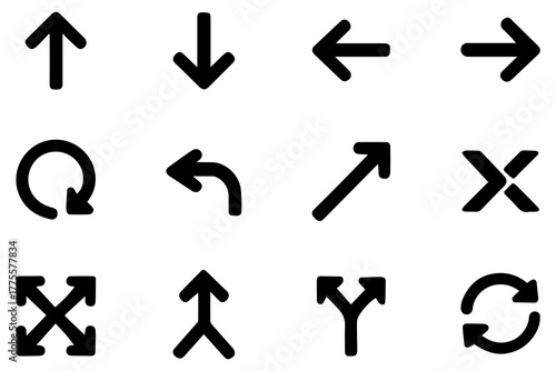 set of way direction arrow sign. Way sign. Road navigation arrows. Driving direction mark, location point crossroad.