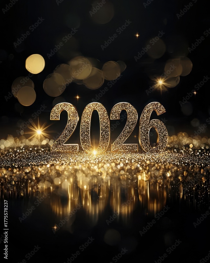 custom made wallpaper toronto digitalThe number twenty six is written in gold letters on a black background Christmas background. 2026 year gold numbers