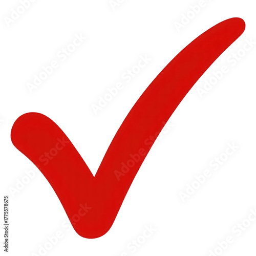 3d rendered red checkmark isolated on transparent background