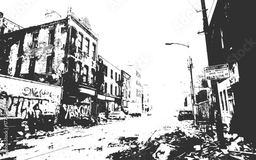 grunge old city street