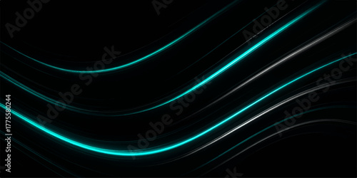 An abstract blue wave background with flowing lines creates a dynamic motion design and energy texture