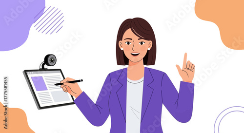 Online Presentation Expert Demonstrating Technology and Sharing Creative Solutions with Insightful