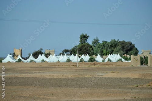 Berber desert camp in the Sahara near Merzouga, Morocco
