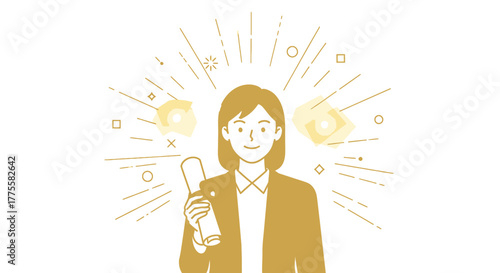 Woman Holding a Diploma, Radiating Success, Achievement, and a Bright Future