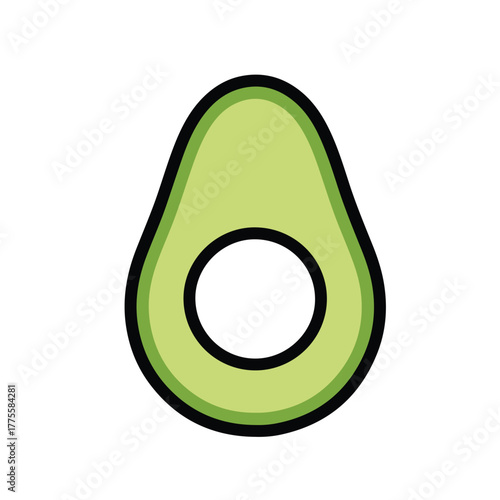 Fresh Avocado Half – Healthy Food Nutrition Vector Illustration