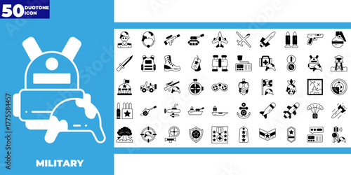 Militari duotone icon pack