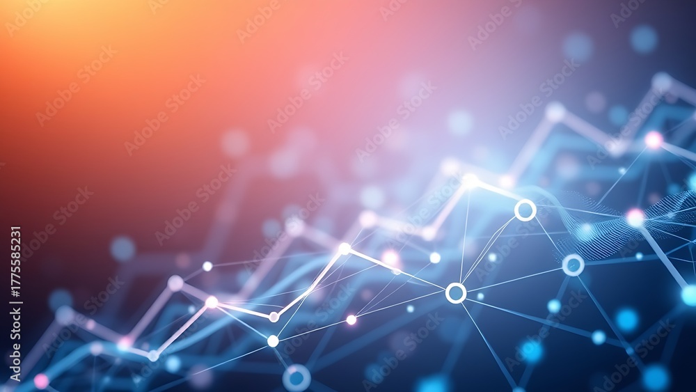 Obraz premium contradictory. Abstract data analytics concept with flowing connections and symbolic elements on a modern background. pitch deck slides.