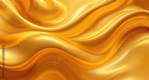 Elegant golden wave abstract background with smooth metallic texture and luxurious flowing design, perfect for premium or modern creative visuals.