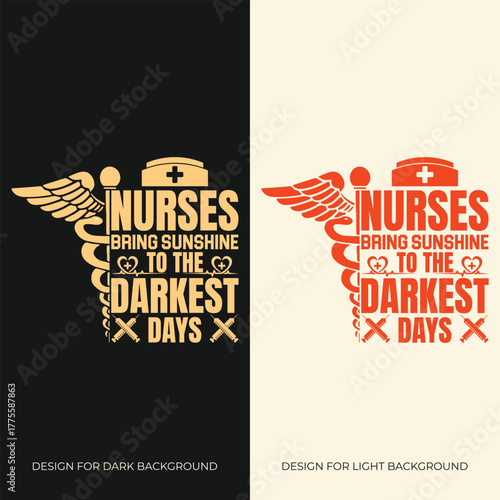Medical typography t-shirt design with motivational quotes for doctors and nurses